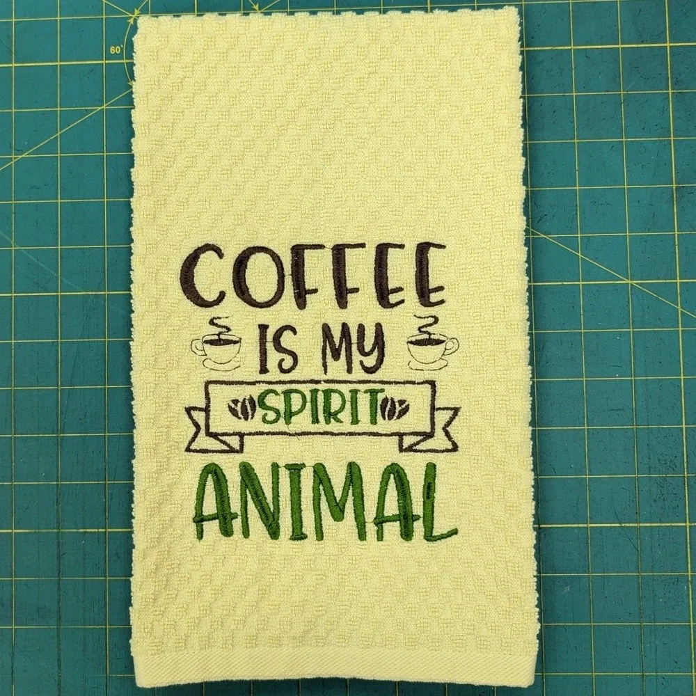 Coffee Is My SPIRIT Animal Kitchen Bath Bar Tea Hand Towel Great Gift Idea!